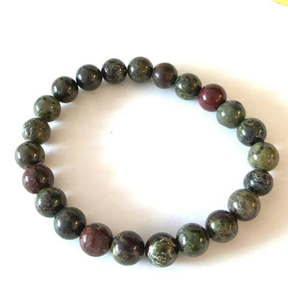 Dragon Blood Jasper 8mm Beaded Bracelet 7.48 Inch - Picture 10 of 11